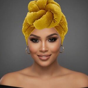 Elegant Gold Turban Headwrap